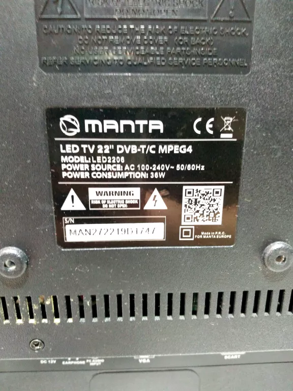 TELEWIZOR MANTA LED TV 22" LED2206