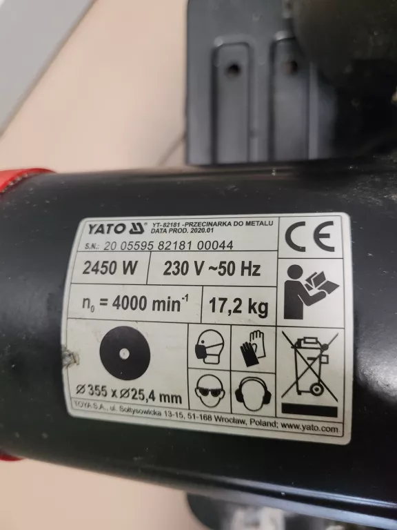 YATO PRZECINARKA DO METALU 2450W YT-82181