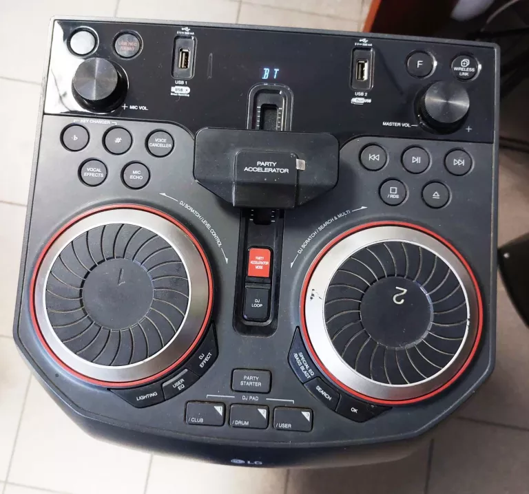 LG OK75 DUŻY MOCNY GŁOŚNIK 1000W LED DJ CD USB BT