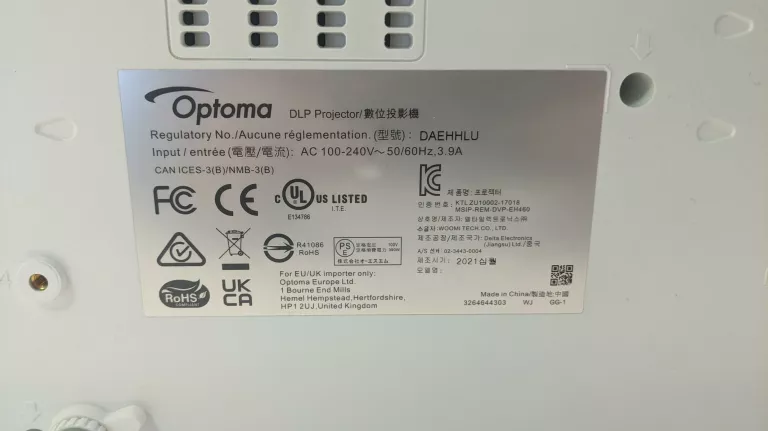 PROJEKTOR OPTOMA EH470 FULL HD PRZEBIEG 0 GODZIN