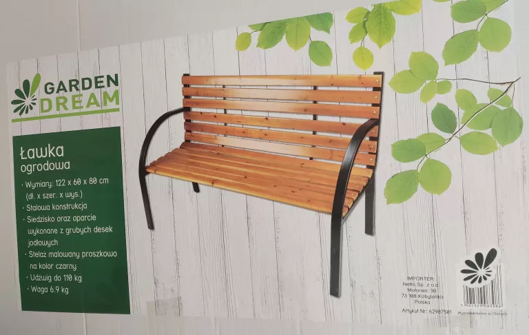 ŁAWKA OGRODOWA 122X60X80 GARDEN DREAM PUDEŁKO