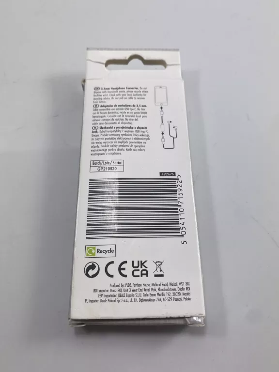 VIIDO 3,5 MM HEADPHONE CONVERTER USB TYP C