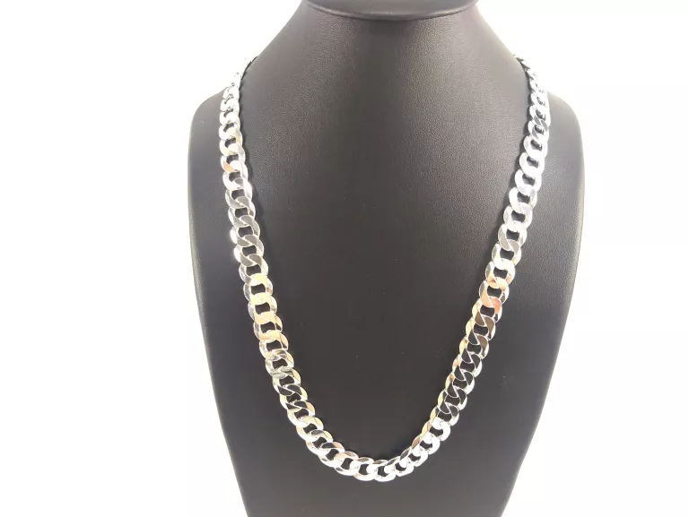 NOWY SREBRNY BIAŁY ŁANCUCH PANCERKA 60CM 81,80G