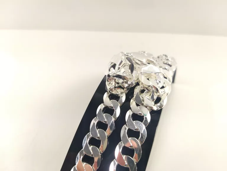 NOWY SREBRNY BIAŁY ŁANCUCH PANCERKA 60CM 81,80G