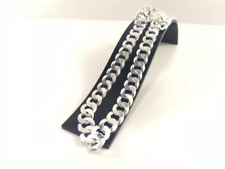 NOWY SREBRNY BIAŁY ŁANCUCH PANCERKA 60CM 81,80G