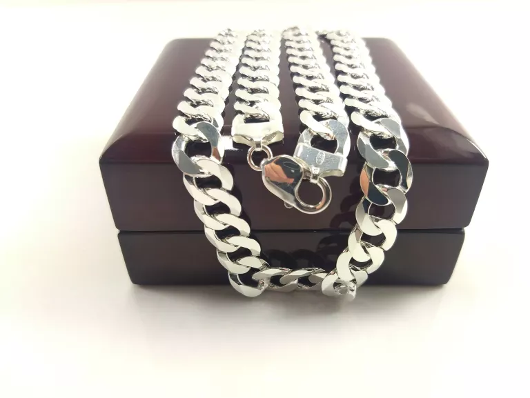 NOWY SREBRNY BIAŁY ŁANCUCH PANCERKA 60CM 81,80G