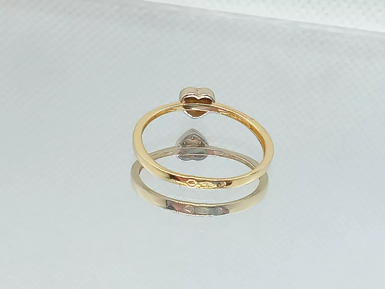 ZŁOTY PIERŚCIONEK Z CYRKONIAMI SERDUSZKO 585