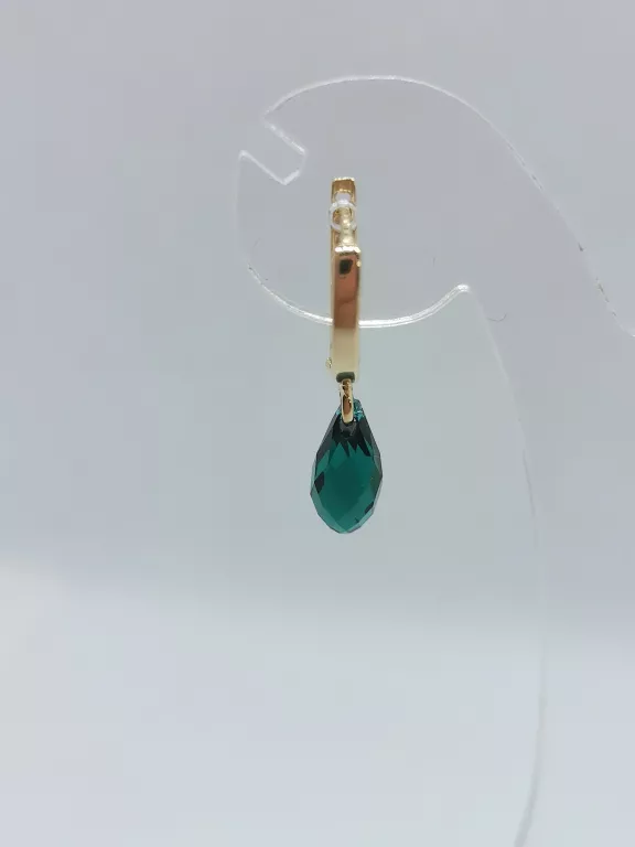 zlote-kolczyki-z-zielona-cyrkonia-234g585-stan-uzywany