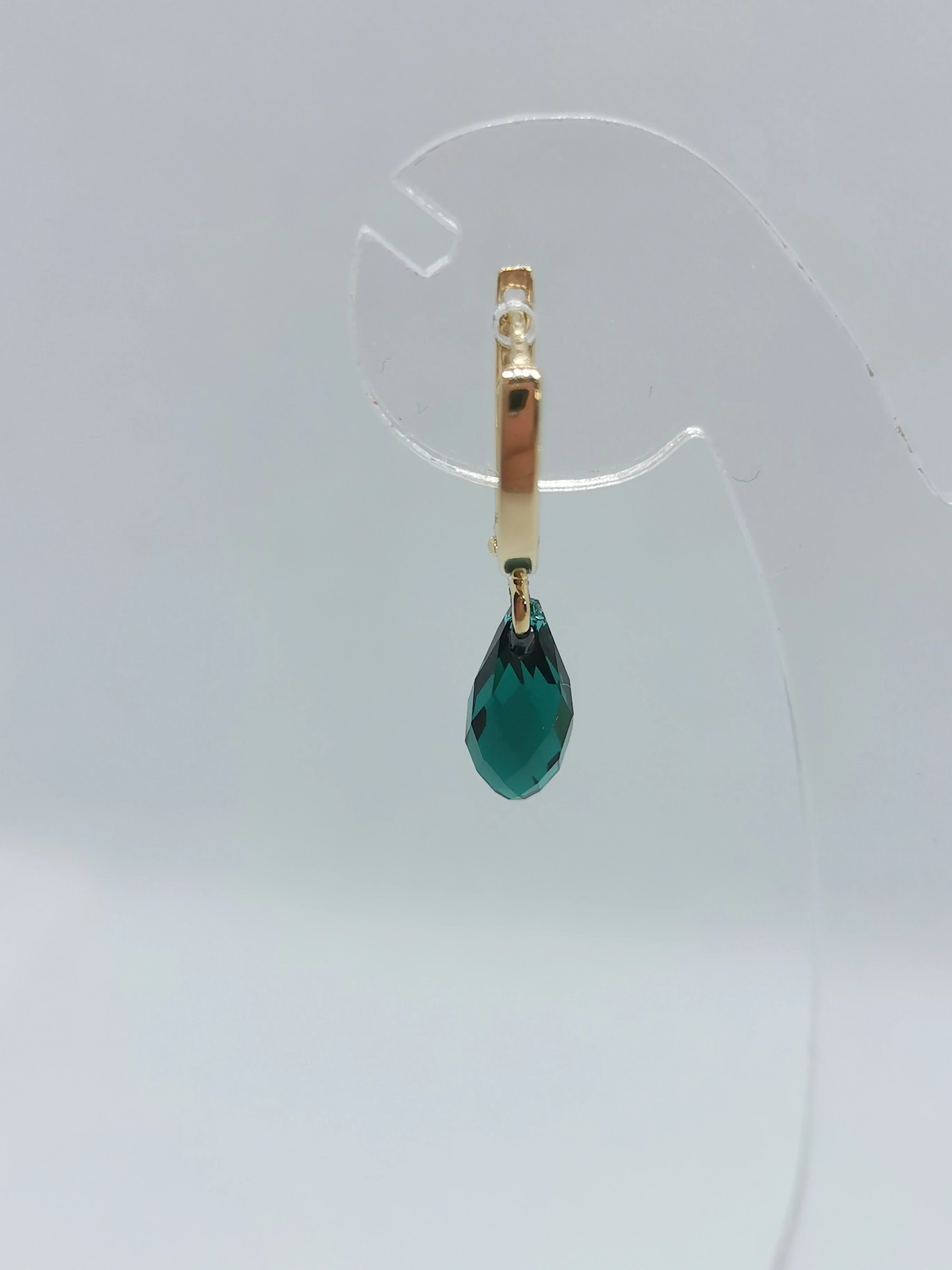 zlote-kolczyki-z-zielona-cyrkonia-234g585-stan-uzywany