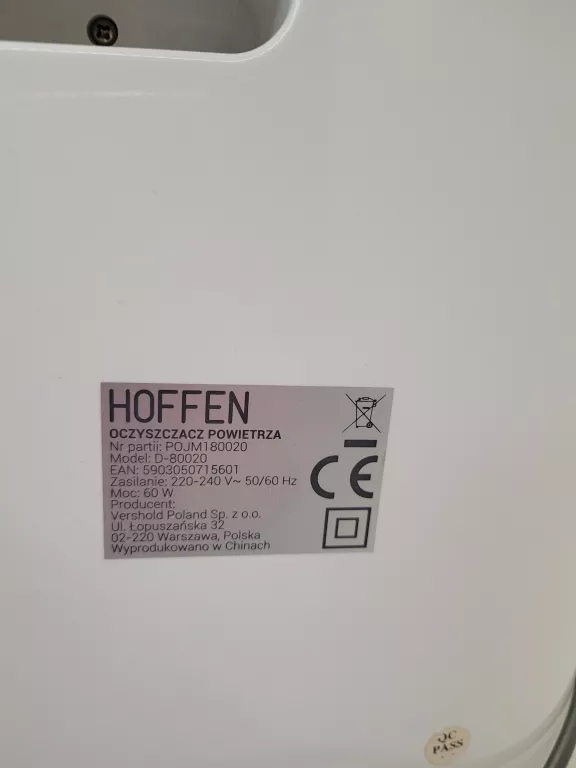 HOFFEN OCZYSZCZACZ POWIETRZA D-80020