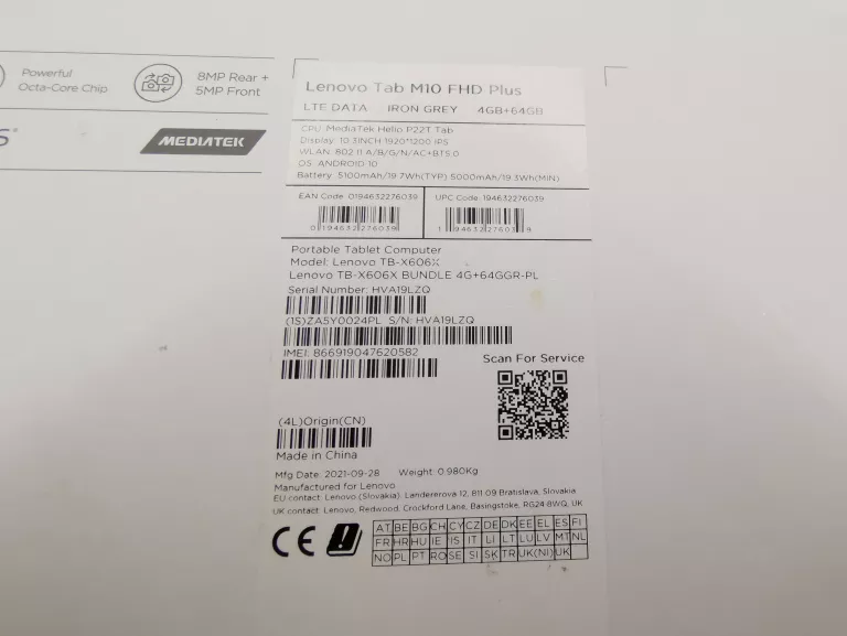 LENOVO TAB M10 FHD PLUS