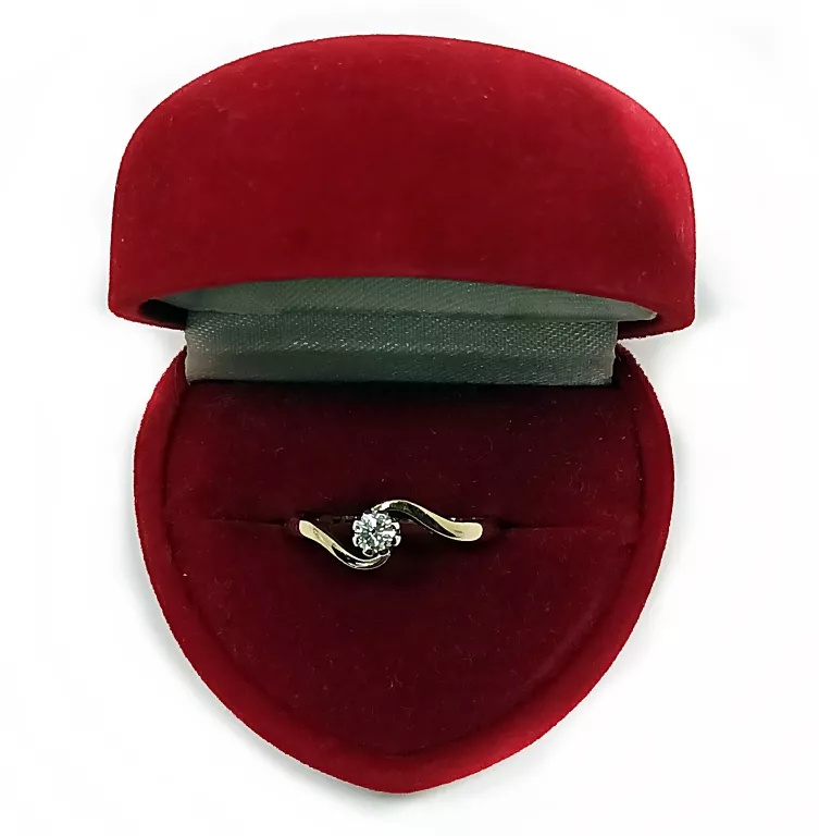 ZŁOTY  PIERŚCIONEK 375 BRYLANT 0,19CT R14