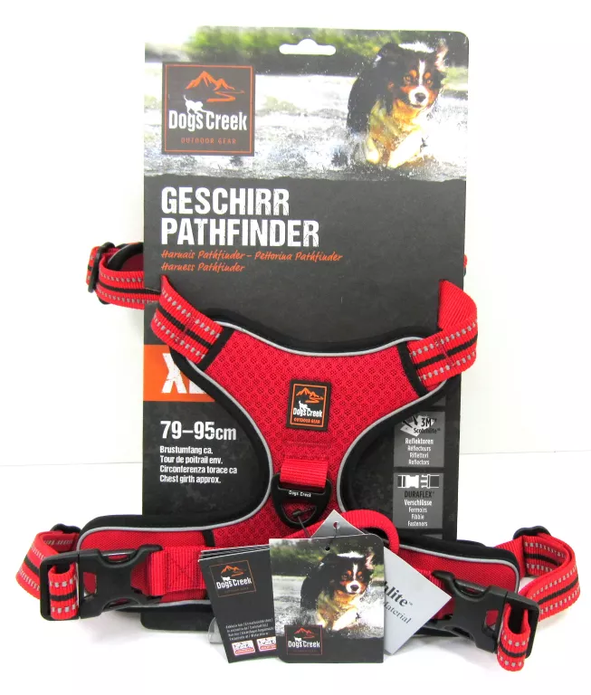 DOGS CREEK SZELKI PATHFINDER XL 79-95CM CZERWONE