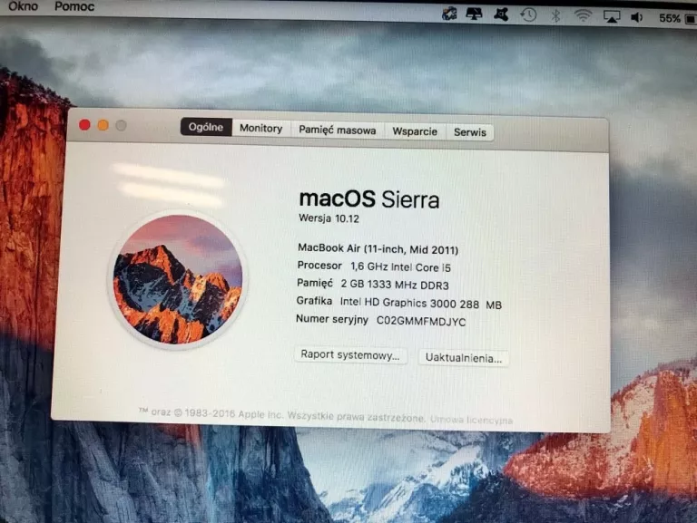 MACBOOK AIR 13 2011 I5 1.7GHZ 4GB 128GB SSD