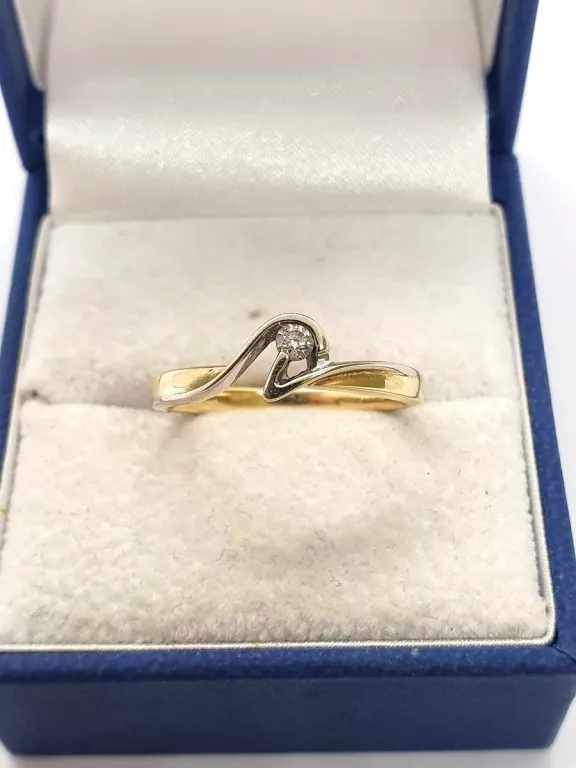 ZŁOTY PIERŚCIONEK Z BRYLANTEM PR585 0,077CT