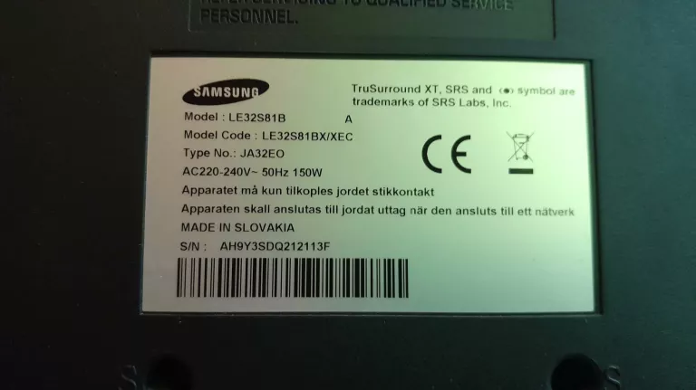 TV SAMSUNG 32 LCD LE32S81B HD READY/60HZ/2XHDMI