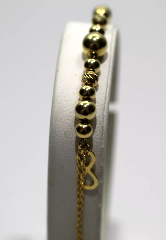 NOWA ZŁOTA BRANSOLETKA KULKI P.585 W. 2,58 GR.
