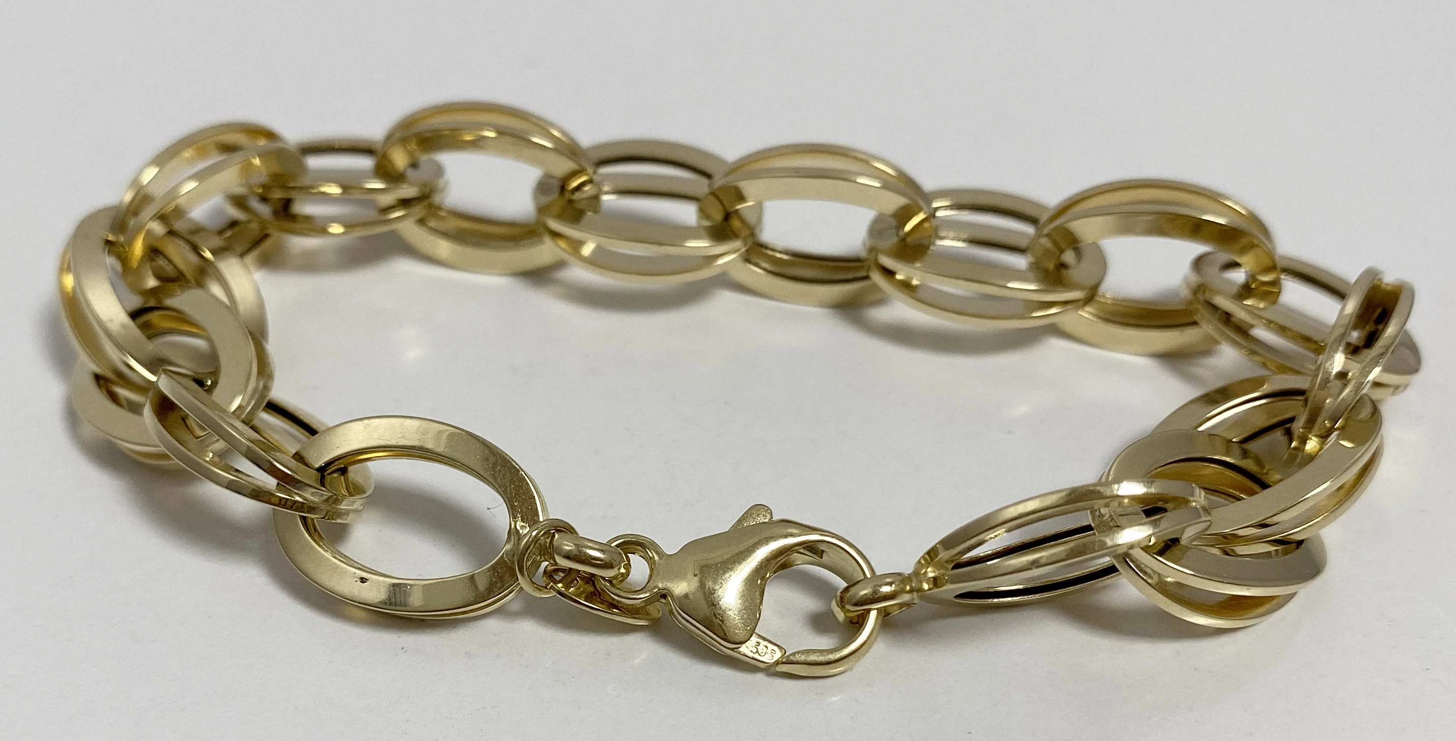 zlota-bransoletka-duze-oczka-ct585-motyw-inny-ksztalt