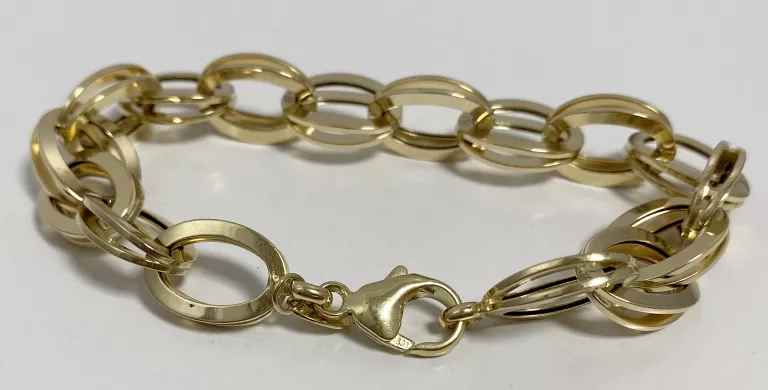 ZŁOTA BRANSOLETKA DUŻE OCZKA CT.585