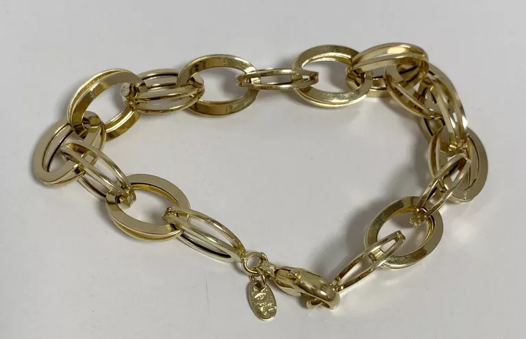 ZŁOTA BRANSOLETKA DUŻE OCZKA CT.585
