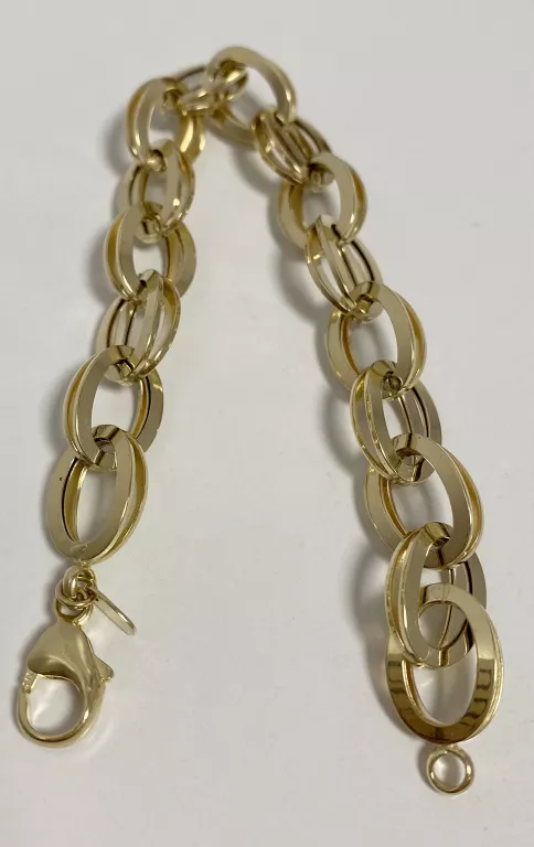 ZŁOTA BRANSOLETKA DUŻE OCZKA CT.585