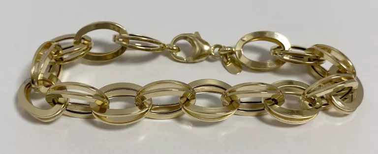 ZŁOTA BRANSOLETKA DUŻE OCZKA CT.585