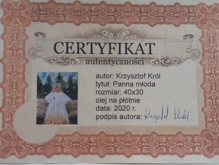 OBRAZ PŁÓTNO KRÓL KRZYSZTOF PT. PANNA MŁODA