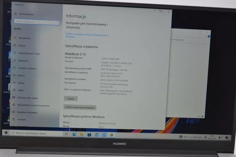 LAPTOP HUAWEI BOB-WAH9 MATEBOOK D 15