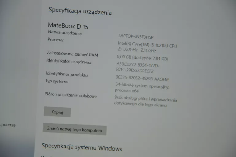LAPTOP HUAWEI BOB-WAH9 MATEBOOK D 15
