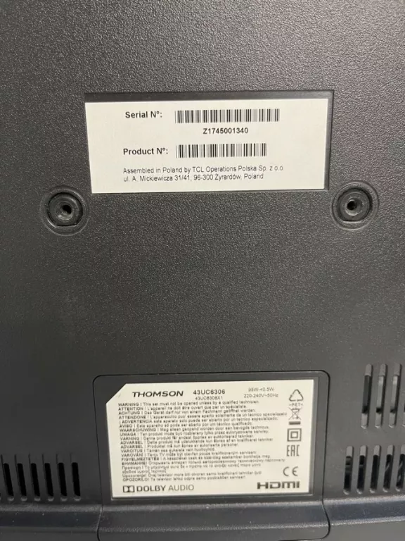 TELEWIZOR THOMSON 43UC6406
