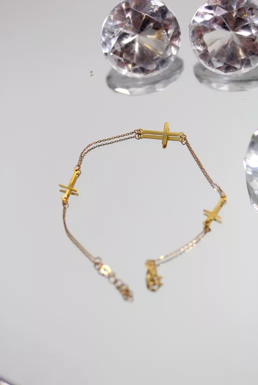 NOWA ZŁOTA BRANSOLETKA 333 KRZYŻYKI 0,67GR