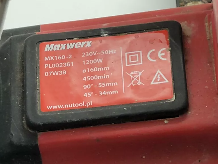 PILARKA TARCZOWA MAXWERX MX160-2 1200 W