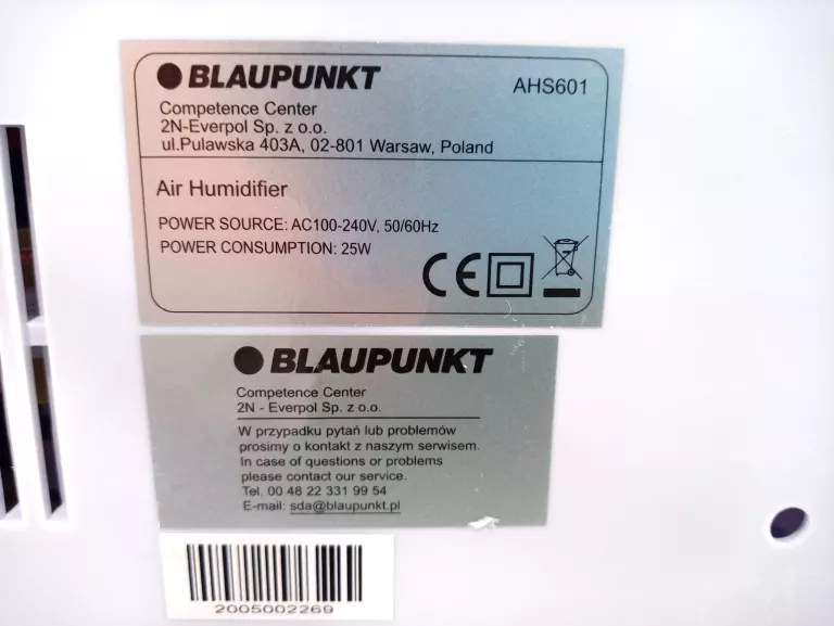NAWILZACZ POWIETRZA BLAUPUNKT AHS601