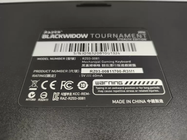 KLAWIATURA RAZER BLACKWIDOW TOURNAMENT EDITION
