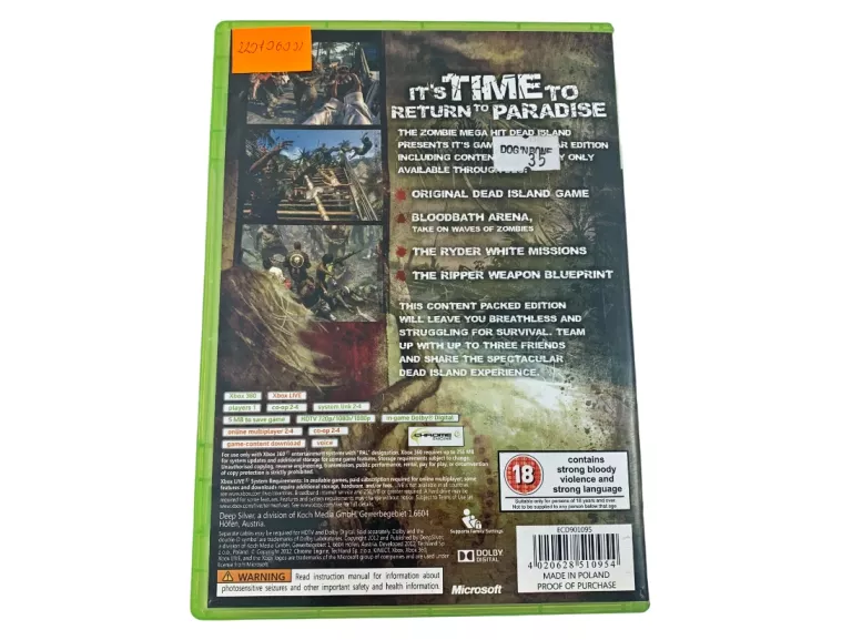GRA XBOX 360 DEAD ISLAND