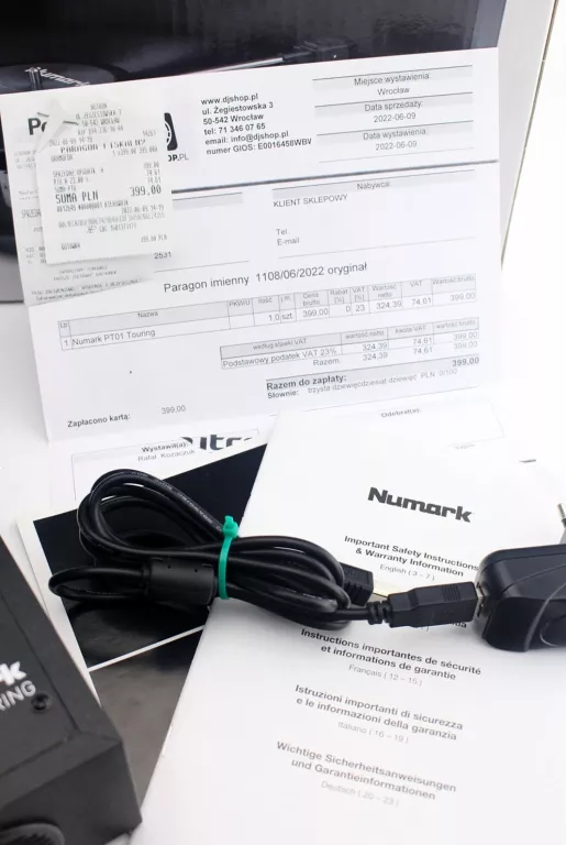 MOBILNY GRAMOFON NUMARK PT01 ZESTAW GWARANCJA
