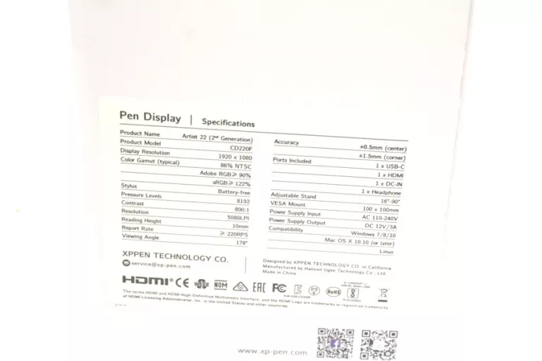 TABLET GRAFICZNY XP PEN ARTIST 22 (2ND GENERATION