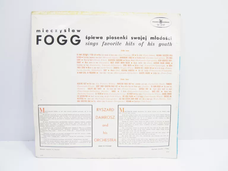 WINYL M. FOGG ŚPIEWA PIOSENKI SWOJEJ MŁODOŚCI