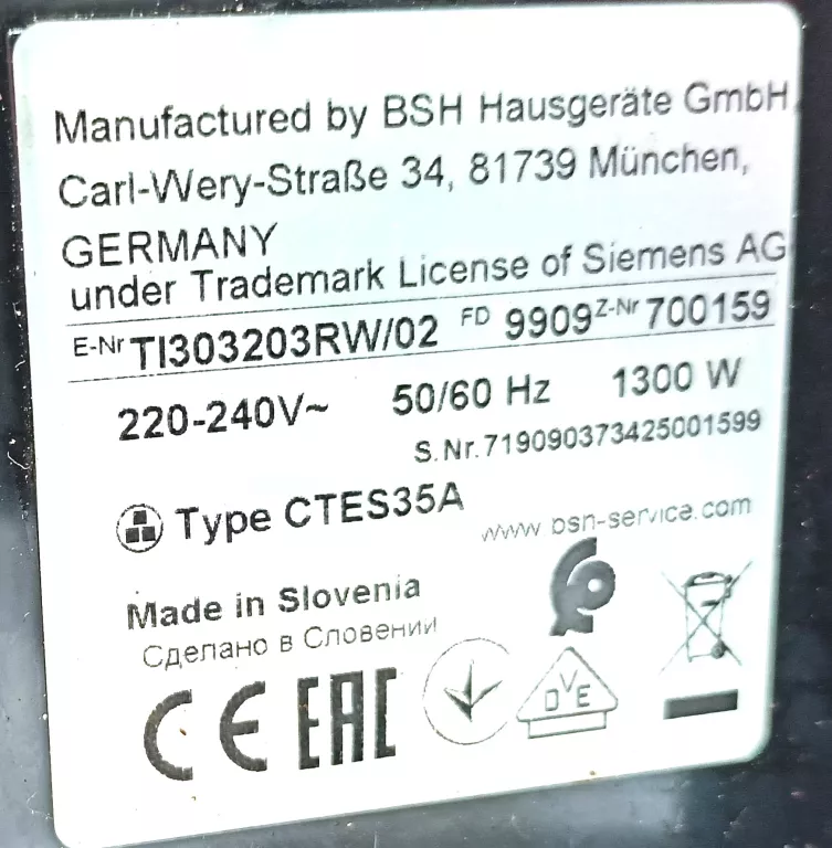 EKSPRES DO KAWY SIEMENS EQ.3 TI303203RW