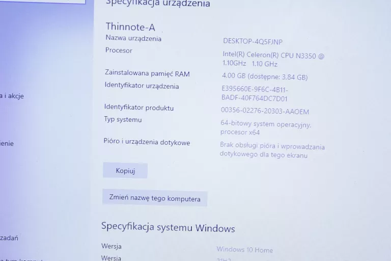 LAPTOP HYUNDAI L14WB2BK# USZKODZONY