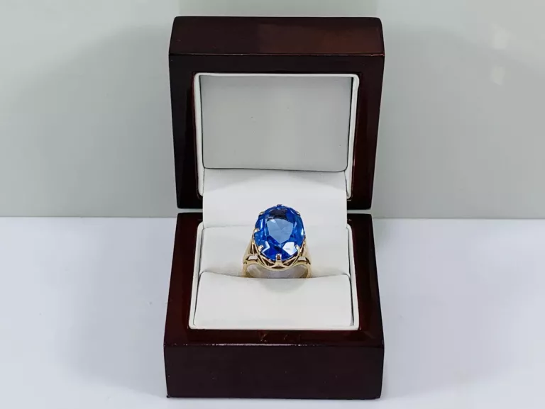 piekny-zloty-pierscionek-z-szafirem-854g-585-r16-stan-uzywany