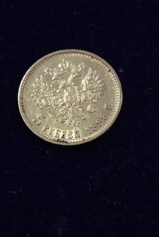 ZŁOTA MONETA ROSJA -5 RUBLI-1898 -MIKOŁAJ II