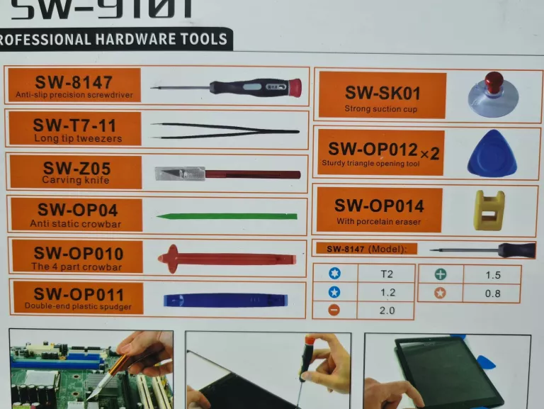 ZESTAW PROFESJONALNYCH ŚRUBOKRĘTÓW SW-9101