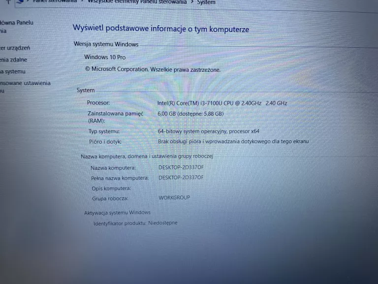 LAPTOP ASUS X556U INTEL I3-7100U 6GB 1TB