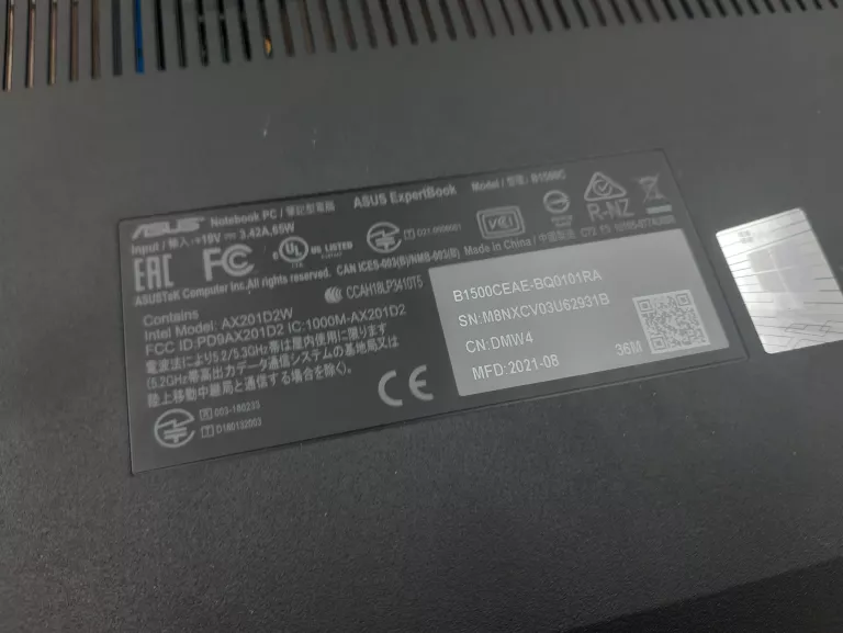 LAPTOP ASUS EXPERTBOOK B1500C KOMPLET