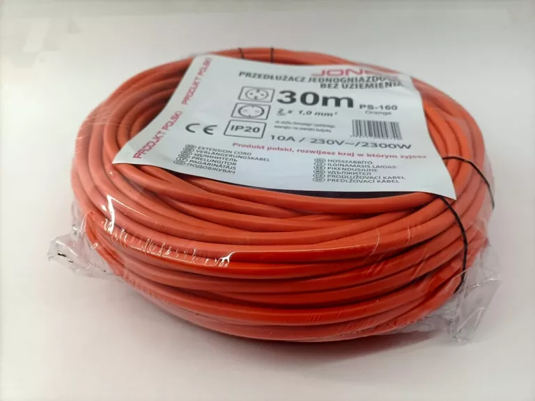PRZEDŁUŻACZ OGRODOWY 30M JONEX PS-160 10A IGŁA