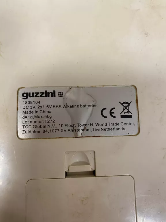 WAGA KUCHENNA GUZZINI, WYŚWIETLACZ LCD, MAX 5 KG