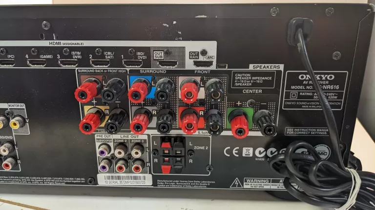 AMPLITUNER 7.2 ONKYO TX-NR616 * BRAK DŹWIĘKU