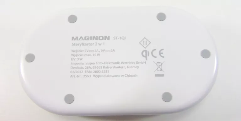 MAGINON STERYLIZATOR 2 W 1 UV ŁADOWARKA INDUKCYJNA