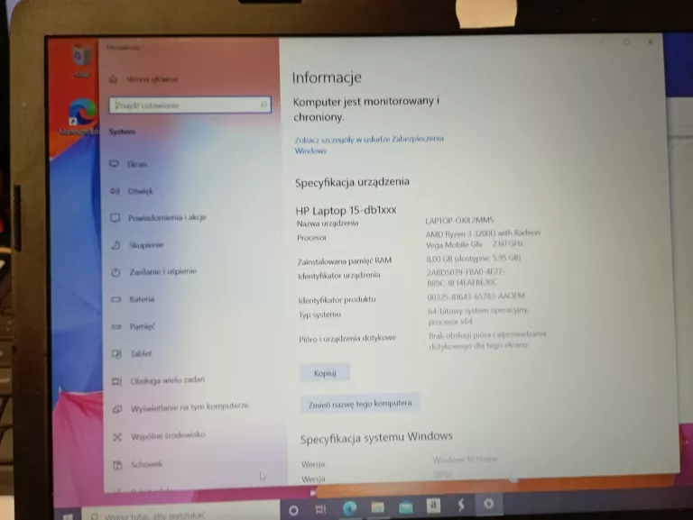LAPTOP HP 15-DB1029NW RYZEN 3 512/8